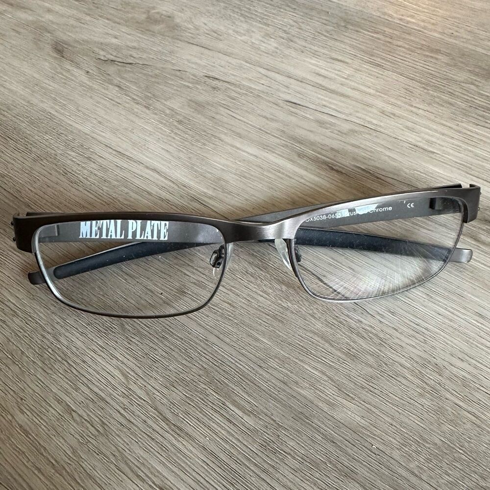 Oakley Metal Plate Brushed Chrome Glasses Frames OX5038-0655 - Picture 4 of 10